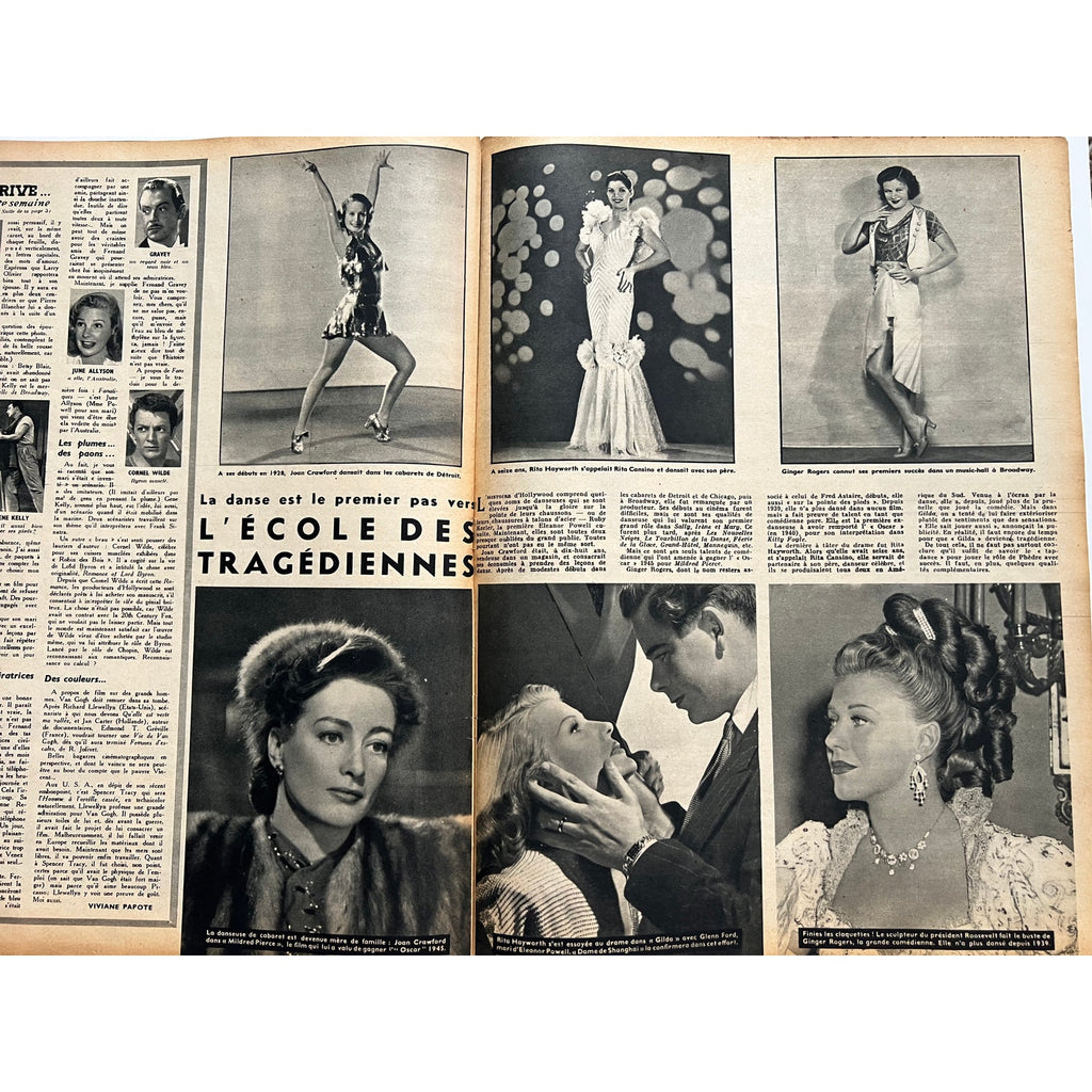 RARE Oversize 1946 French Joan Crawford Magazine Cinevie Grand Hotel, Sadie McKee, Baby Jane, Mildred Pierce, Berserk, Hollywood