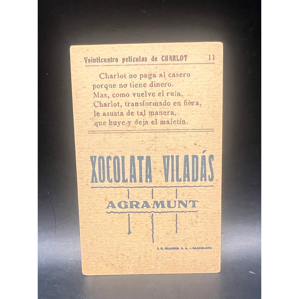 RARE Spanish 1920s Charlie Chaplin Chocolate Card Charles Chaplin, The Kid, Gold Rush, Modern Times, Limelight