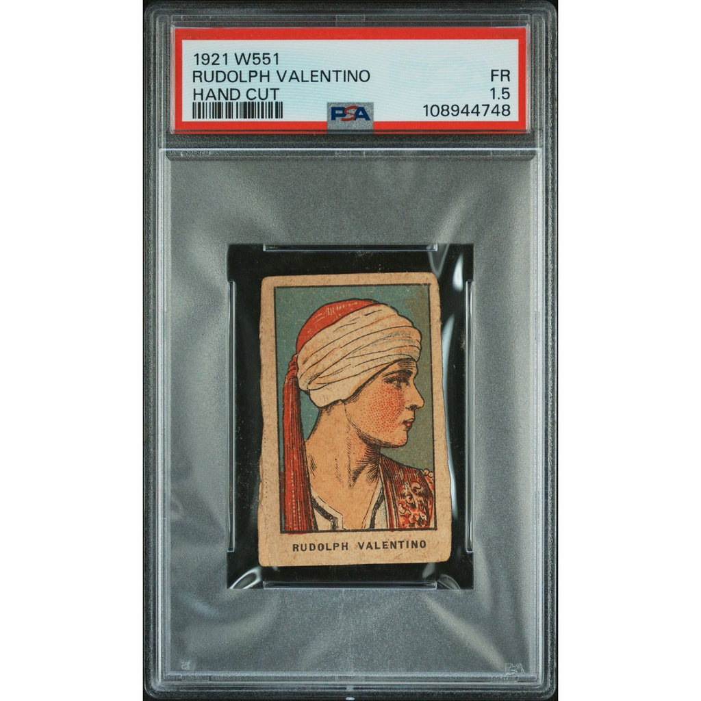 1921 W551 Rudolph Valentino Strip Card PSA 1.5 Sheik Blood and Sand Cobra Eagle Hollywoodland Silent Movie Silent Star Rudy