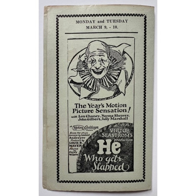 1925 Lon Chaney He Who Gets Slapped, London After Midnight, Phantom of the Opera Rudolph Valentino A Sainted Devil Program