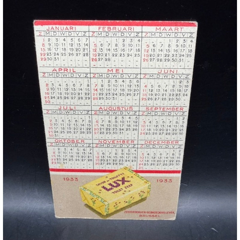Super RARE 1933 Dutch Joan Crawford Lux Soap Pocket Calendar Sadie McKee, Berserk, Mildred Pierce, Baby Jane, Grand Hotel