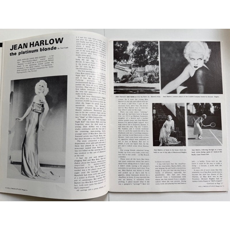 RARE 1975 Hollywood Studio Jean Harlow Magazine Universal Studios Copy, Red Dust, Public Enemy, Girl from Missouri, Dinner at Eight Saratoga