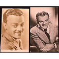 2 Unused 30's-40's James Cagney Exhibit Postcards Yankee Doodle Dandy, White Heat, Public Enemy, Blonde Crazy, Footlight Parade