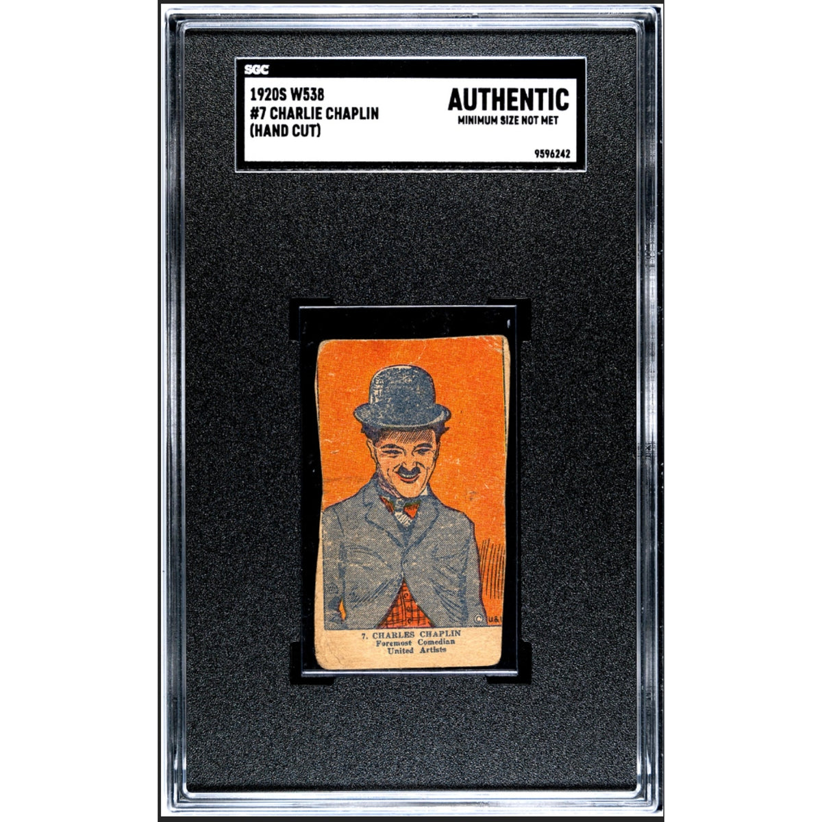 RARE 1920 W538 Charlie Chaplin Strip Card SGC Charles Chaplin Little Tramp The Kid Gold Rush Limelight City Lights Modern Times