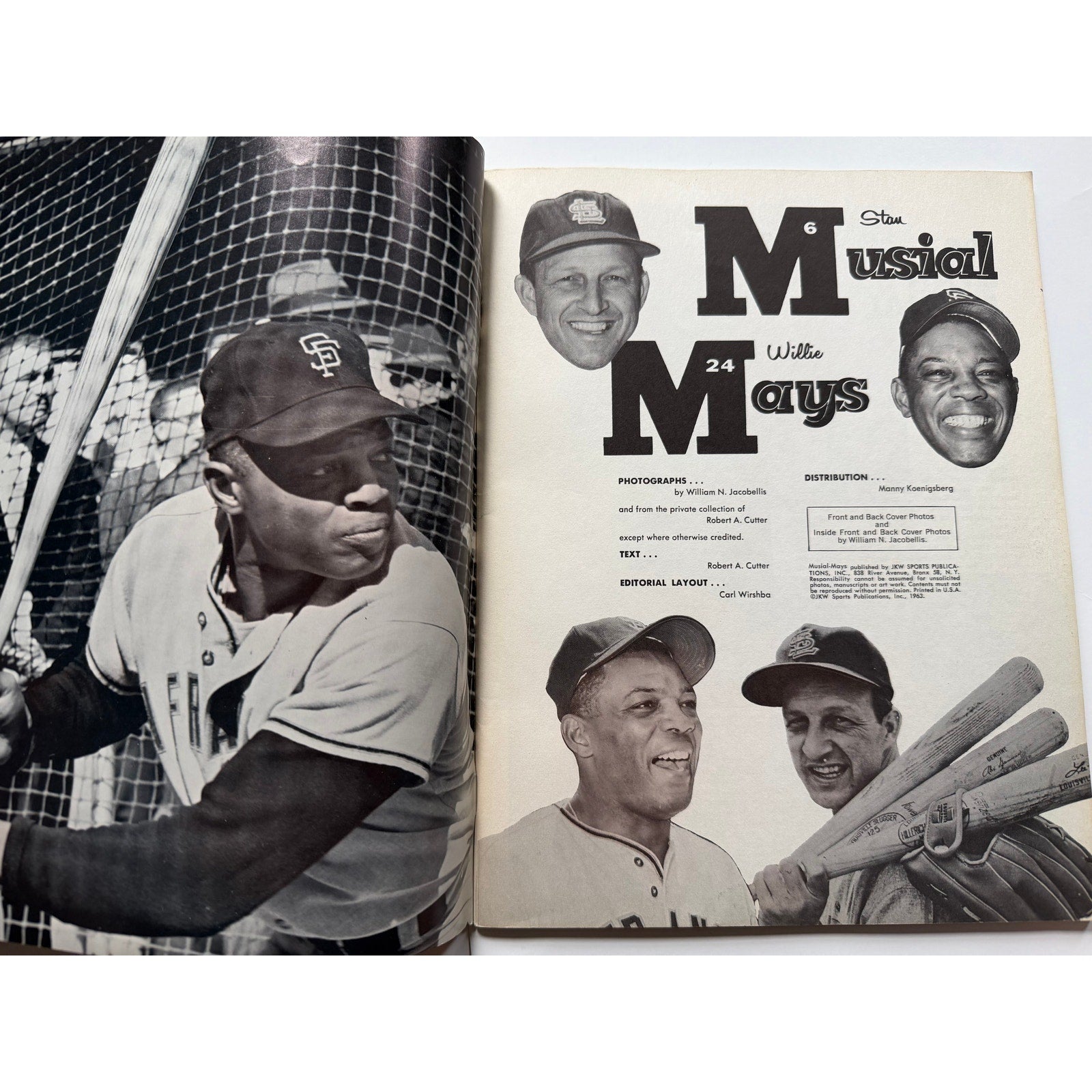 1963 Willie Mays Stan Musial Magazine St. Louis Cardinals, San Francisco Giants, New York Giants, Say Hey Kid, Stan the Man Baseball MLB HOF