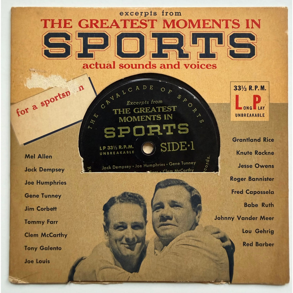 1955 Greatest Moments in Sports Record Babe Ruth, Lou Gehrig, Jack Dempsey, Knute Rockne, Jesse Owens, Joe Louis