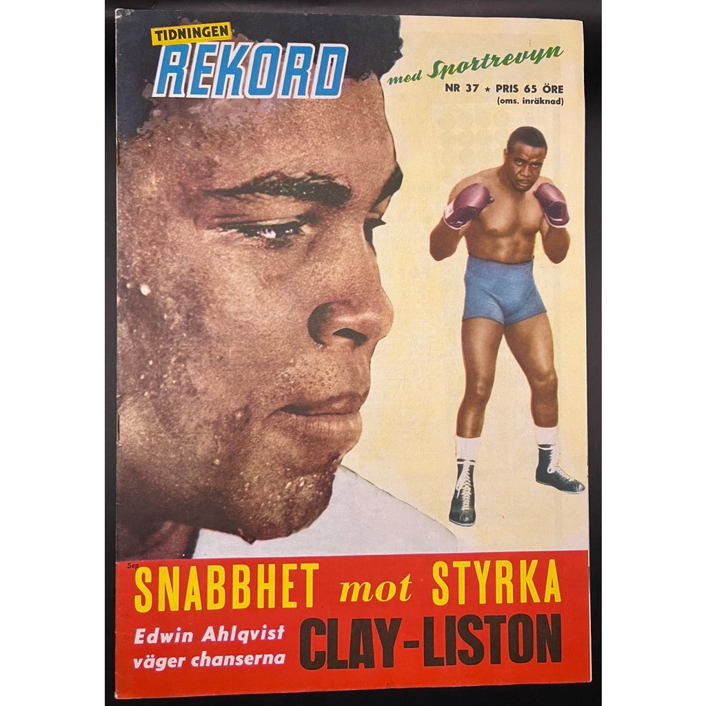 RARE 1963 Swedish Rekord Journal Cassius Clay Magazine Muhammad Ali Sonny, Liston Early Clay Cover, The Greatest, Boxing