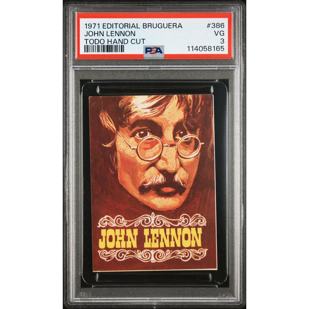 RARE 1971 Editorial Bruguera John Lennon PSA 3 TODO Hand Cut, The Beatles One Higher, only 8 Graded, Imagine