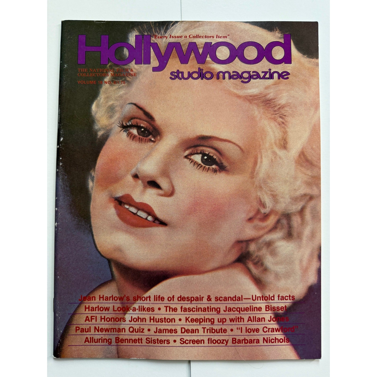 RARE 1975 Hollywood Studio Jean Harlow Magazine Universal Studios Copy, Red Dust, Public Enemy, Girl from Missouri, Dinner at Eight Saratoga