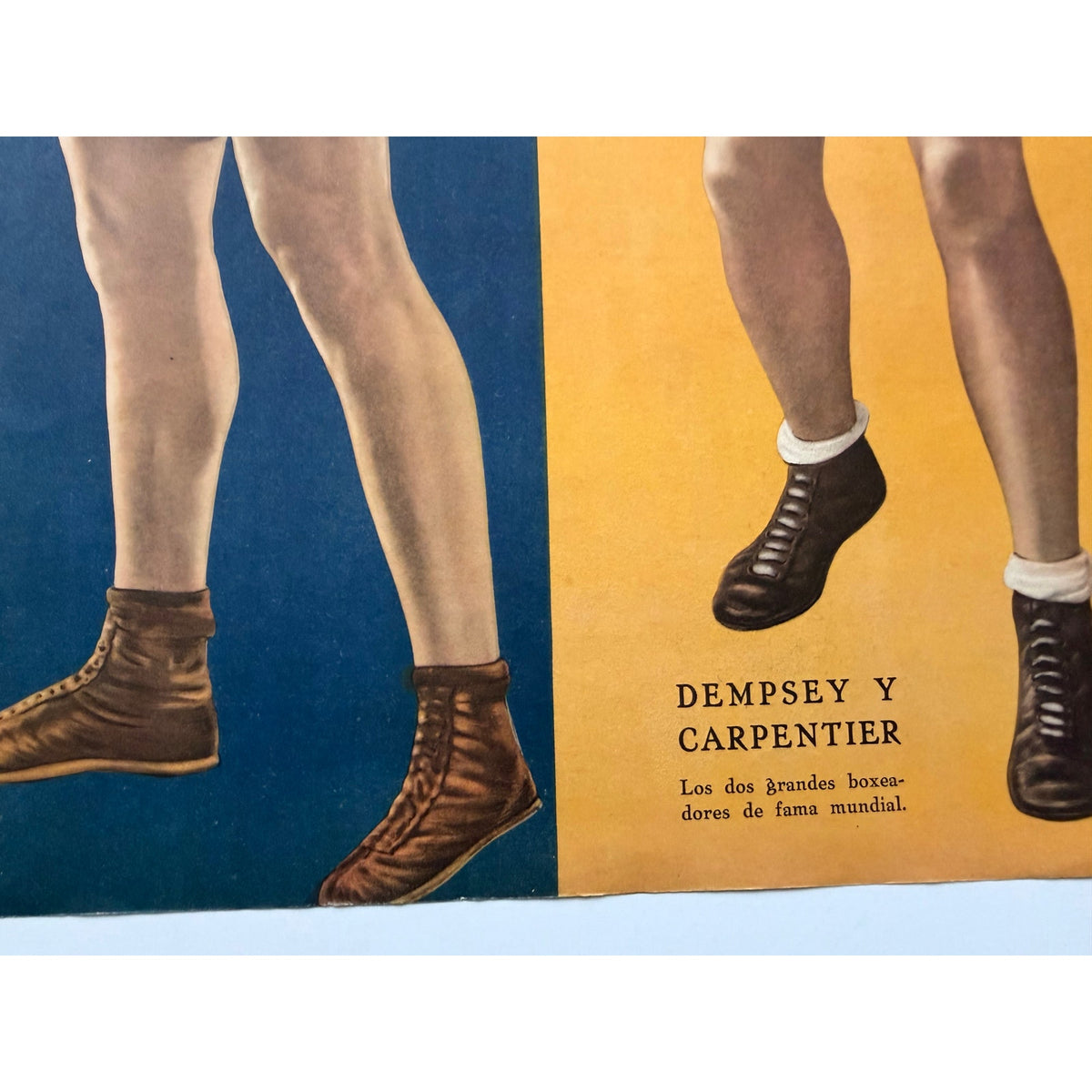 RARE 1937 Jack Dempsey Georges Carpentier Poster Mag Fold Out Manassa Mauler, Boxing, Heavyweight Champion of the World