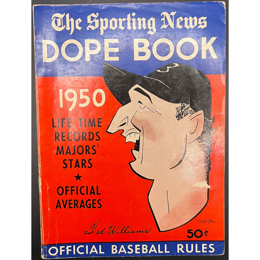 1950 Sporting News Dope Book Ted Williams Boston Red Sox Teddy Ballgame MLB HOF Baseball The Kid The Thumper