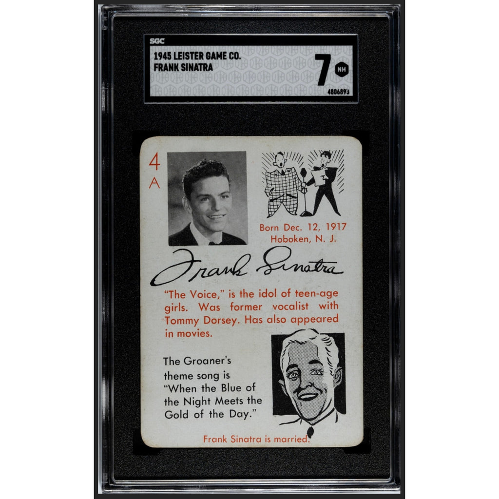 RARE 1945 Leister Frank Sinatra Rookie Card SGC 7 Only 2 Higher Bing Crosby Chairman of the Board Blue Eyes My Way Sinatra Card