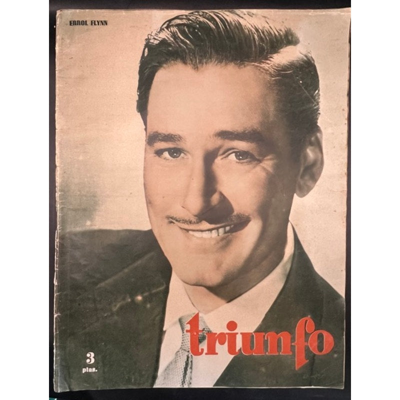 RARE 1950 Spanish Errol Flynn Magazine Triunfo Robin Hood Don Juan Prince Pauper