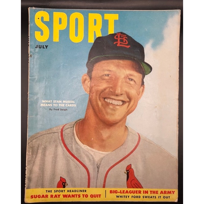 1952 Sport Stan Musial Magazine St. Louis Cardinals, Ted Williams, Larry Doby, Boston Red Sox, Cleveland Indians, Baseball, MLB