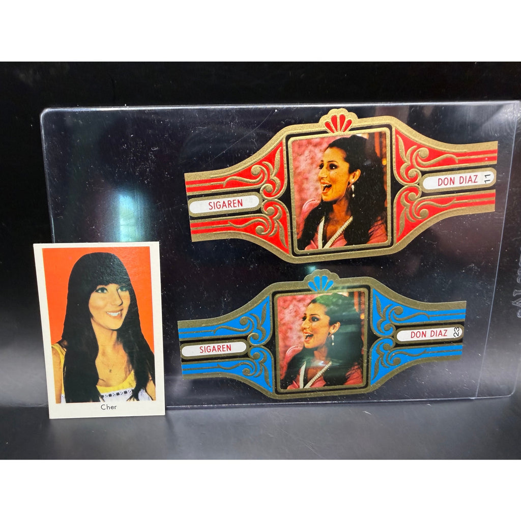 RARE Dutch 1970s Cher Card and Cigar Bands Gypsies Tramps & Thieves, Sonny Bono