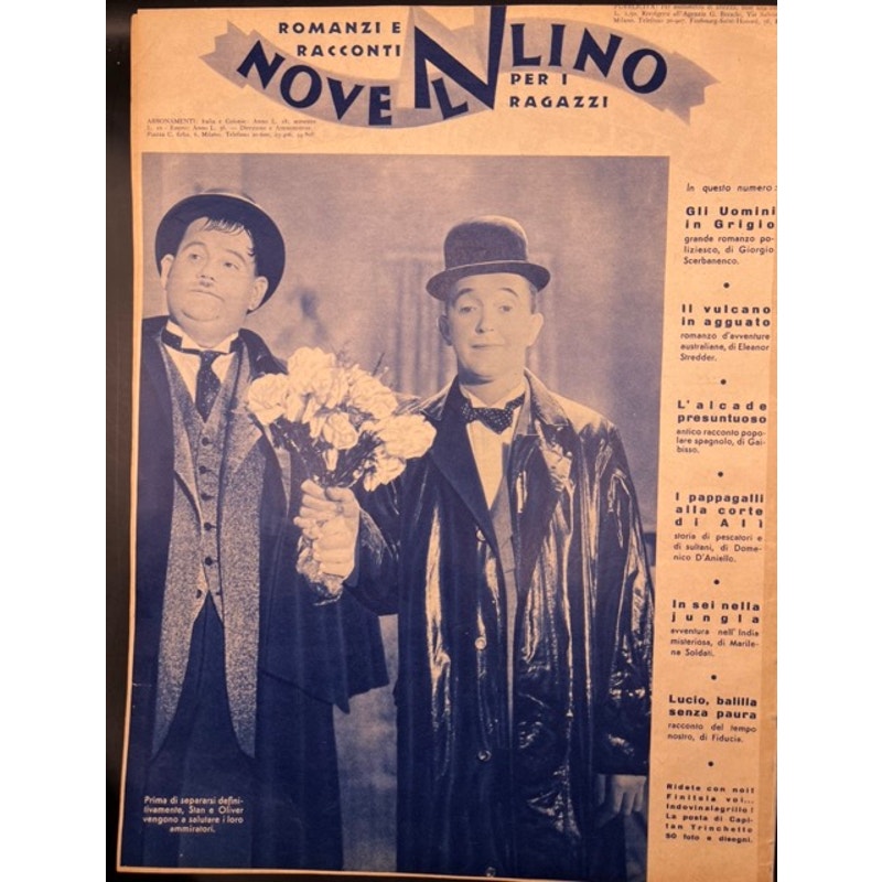 RARE 1935 Italian Laurel and Hardy Magazine Stan Laurel Oliver Hardy, Beau Hunks, Bonnie Scotland, Fine Mess, Pardon Us, Swiss Miss
