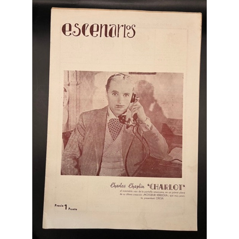 RARE 1947 Spanish Charlie Chaplin Magazine Monsieur Verdoux Hollywood, Charles Chaplin, City Lights, Modern Times, Gold Rush