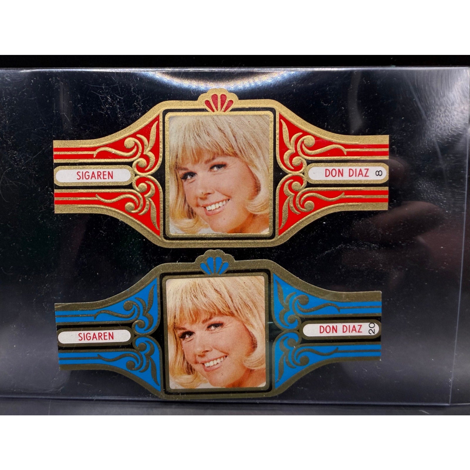 RARE Dutch 1970s Doris Day Cigar Bands Calamity Jane, Pillow Talk Que Sera Sera, Lover Come Back, Move Over Darling, Pajama Game, Hollywood