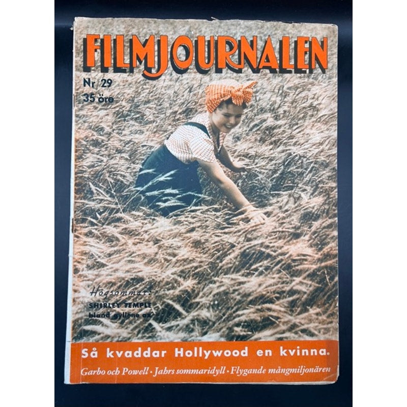 1938 Swedish Shirley Temple Magazine Film Journalen, Hollywood, Greta Garbo, Howard Hughes, Heidi, Little Princess, Curly Top