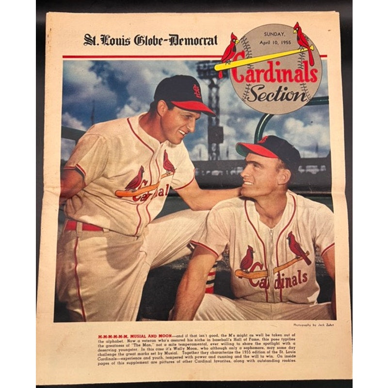 1955 St. Louis Globe Democrat Cardinals Section Stan Musial Hunters Hot Dog Baseball Cards, Stan the Man, 1955 Cardinals, World Champs