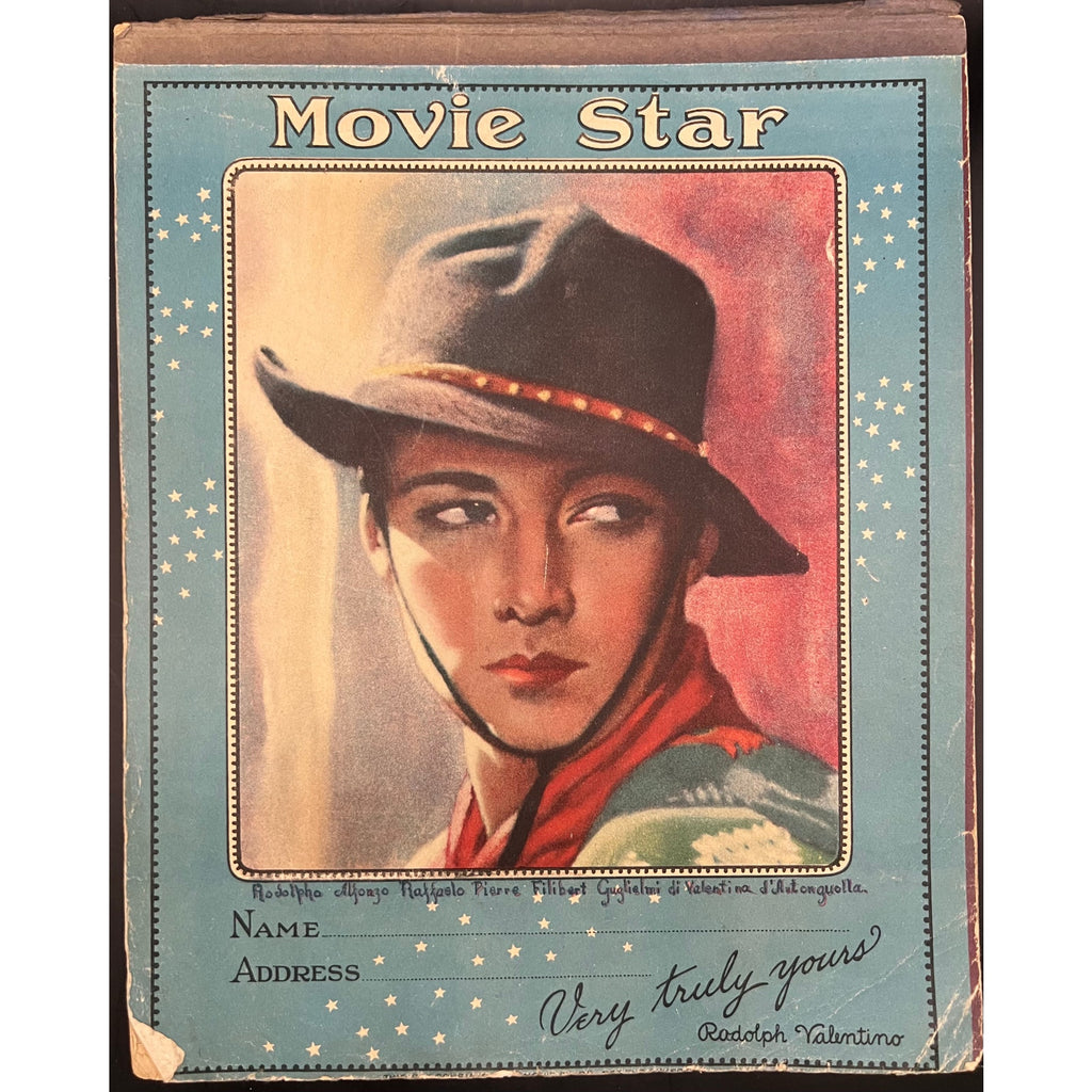 RARE Movie Star Paper Pad Rudolph Valentino 1924 A Sainted Devil Hollywood Rudy