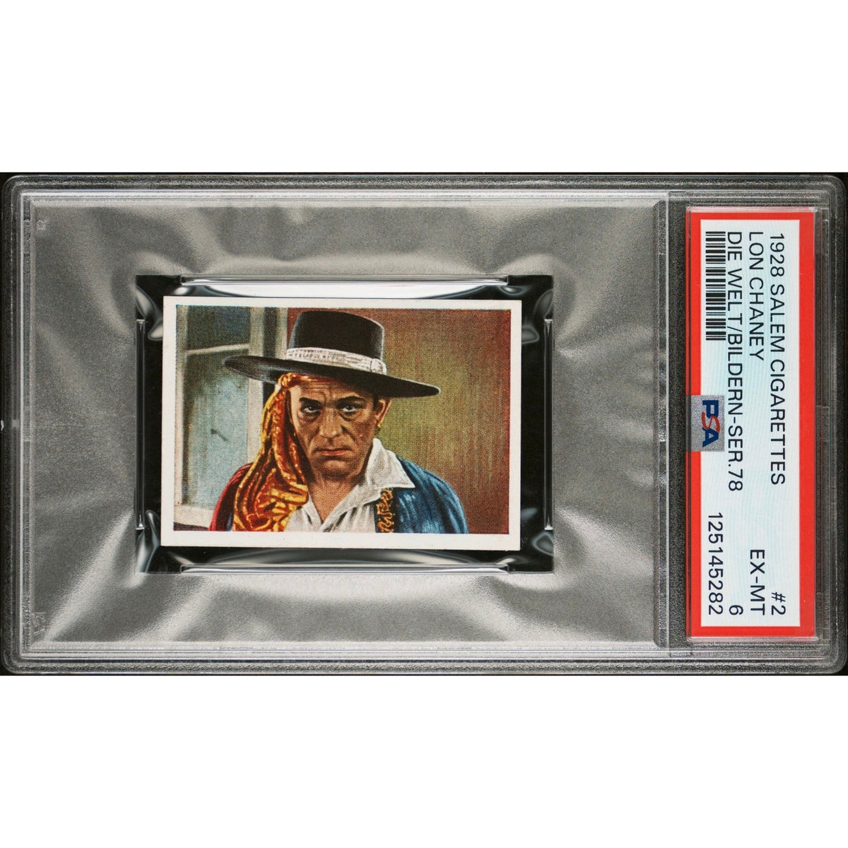 1928 Salem Cigarettes Lon Chaney PSA 6 EX-MT Phantom of the Opera, The Unknown, Hunchback of Notre Dame, London After Midnight