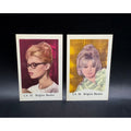 2 RARE Dutch 1960s Brigitte Bardot Cards And God Created Woman, Contempt, French, Viva Maria, The Legend of Kid Frenchie, Shalako, Hollywood