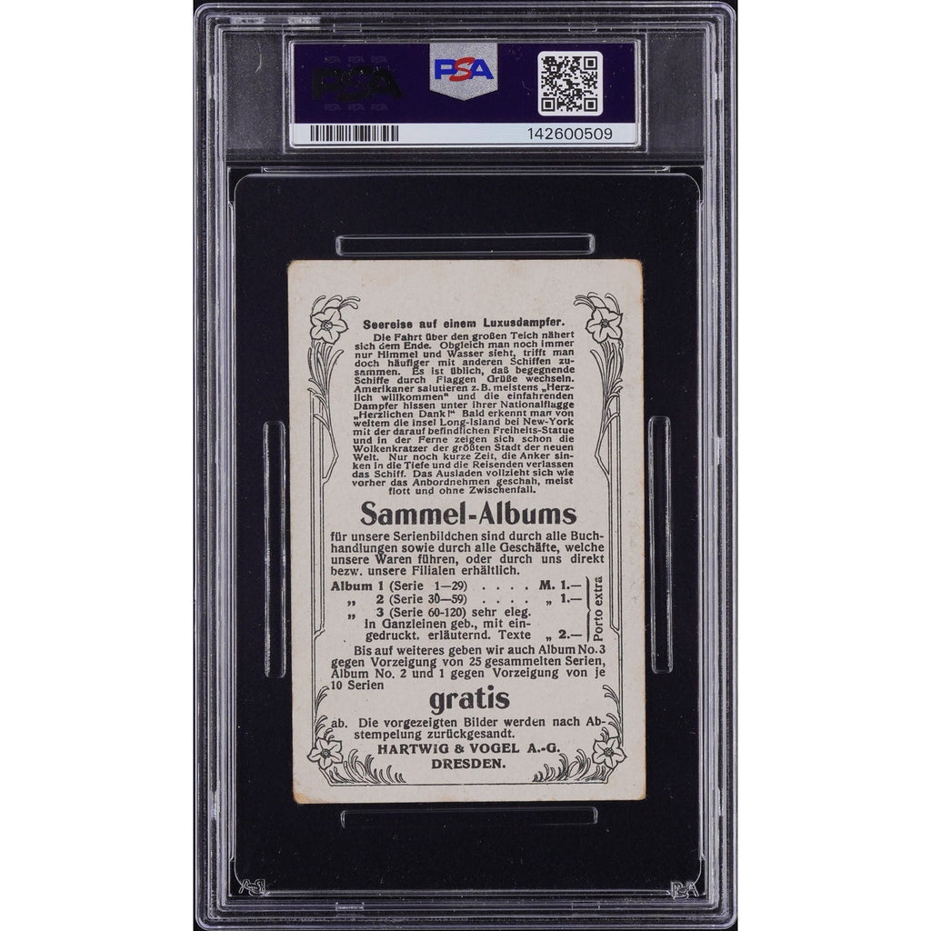 1909 Hartwig & Vogel Statue of Liberty Card New York USA PSA 1.5 Highest Grade! New York Harbor, Seereise Auf / Luxusdampfer