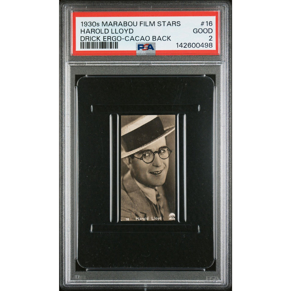 1930s Marabou Film Stars Harold Lloyd PSA 2 Only 2 Graded! Speedy, Girl Shy, Why Worry, Safety Last, Freshman, Drick Ergo-Cacao Back!