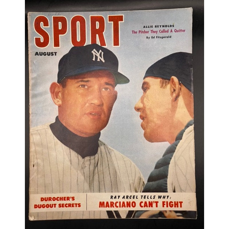 1952 Sport Yogi Berra Magazine New York Yankees, Bob Feller, Rocky Marciano, Cleveland Indians, Boxing, Champ, MLB, Baseball