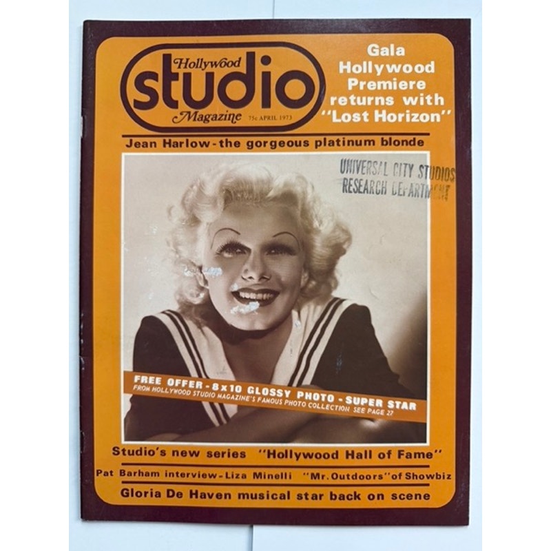 RARE 1973 Hollywood Studio Jean Harlow Magazine Universal Studios Copy, Red Dust, Public Enemy, Dinner at Eight, Riff Raff Wife vs Secretary