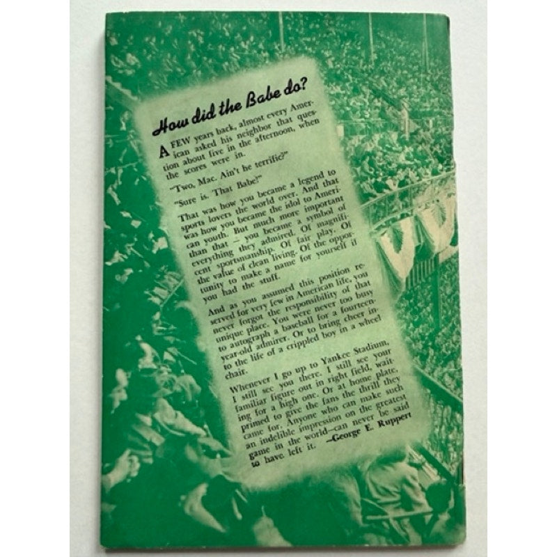 VERY RARE 1948 King of Swat Babe Ruth Booklet Bambino Sultan of Swat New York Yankees, Boston Red Sox, Brooklyn Dodgers, Boston Braves