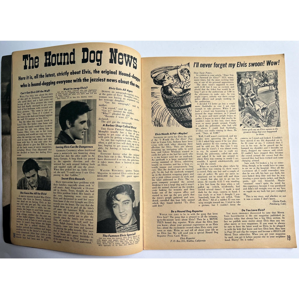 Original 1961 Movie Teen Illustrated Elvis Magazine, Elvis Presley, King of Rock n Roll, Graceland, Hound Dog, TCB, EP, Jailhouse Rock