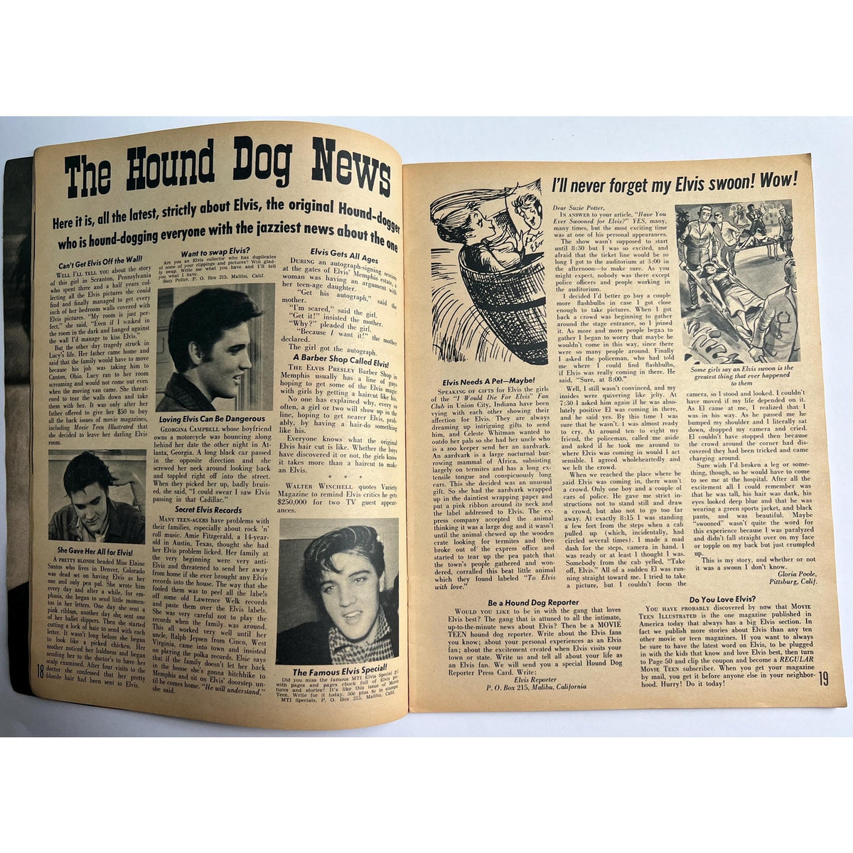 Original 1961 Movie Teen Illustrated Elvis Magazine, Elvis Presley, King of Rock n Roll, Graceland, Hound Dog, TCB, EP, Jailhouse Rock