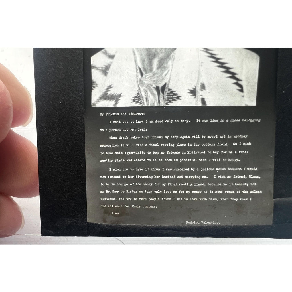 Uber Rare 1926 Rudolph Valentino Glass Slide, Silent Movie, Latin Lover, Sheik, Hollywood, Vintage Hollywood, Sainted Devil, Hollywoodland