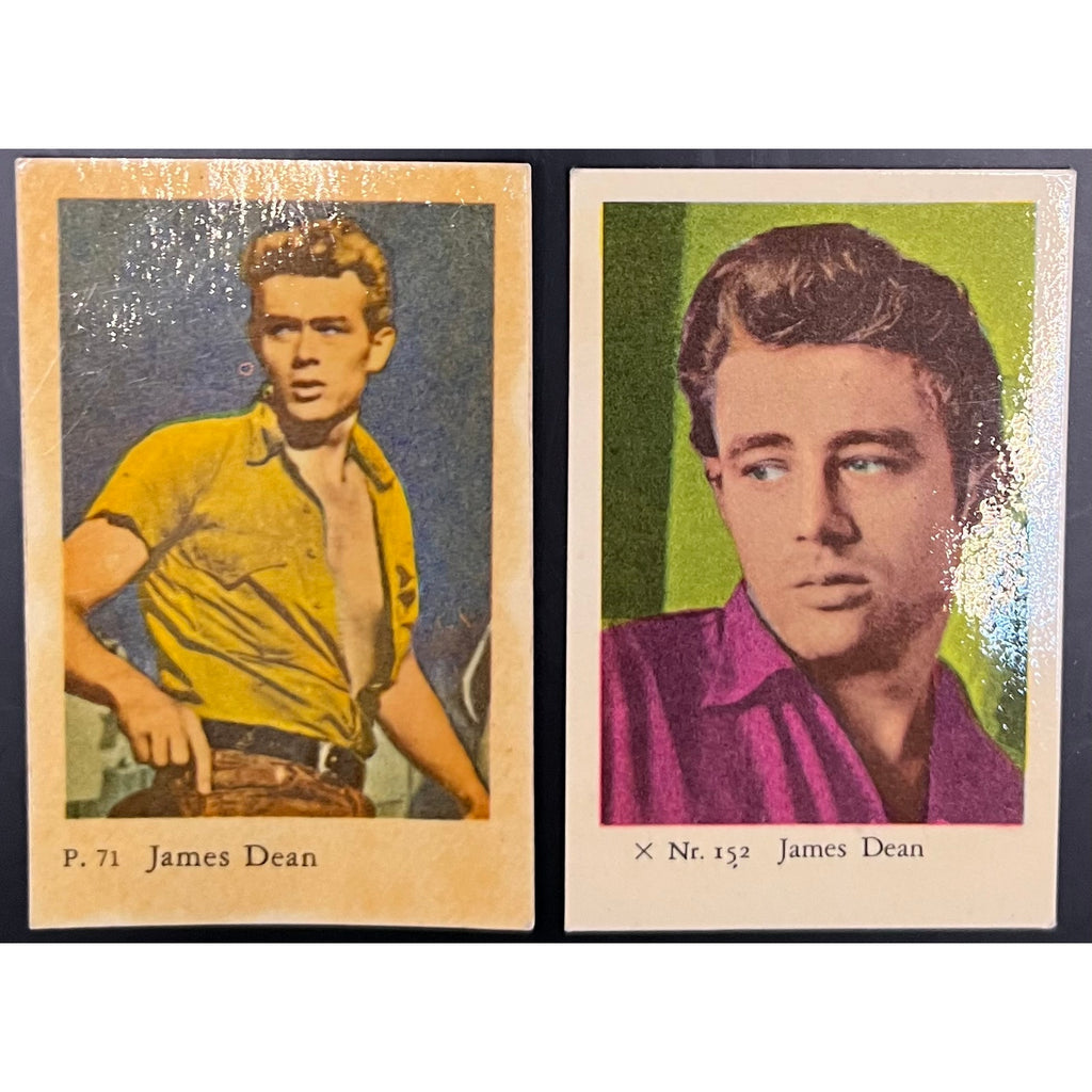 1950's Dutch Gum 2 James Dean Cards Rebel Without a Cause East of Eden Giant Hollywood Cards Non Sports Cards Jimmy Dean