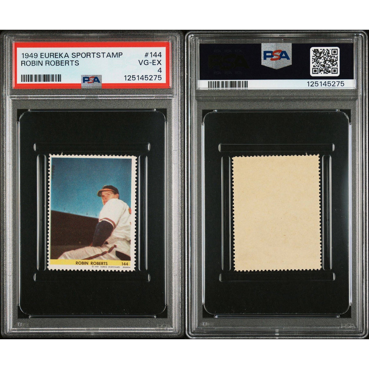 1949 Eureka Robin Roberts PSA 4 Rookie Philadelphia Phillies HOF MLB Baseball, Eureka Stamp
