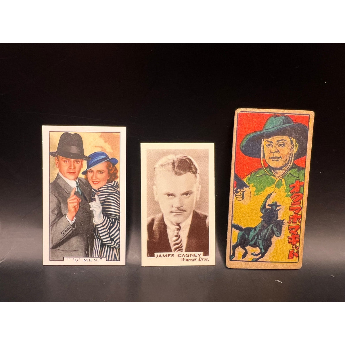 3 - 1930s James Cagney Cards Yankee Doodle Dandy, White Heat, Public Enemy, GMen, Warner Brothers, Angels with Dirty Faces, Oklahoma Kid