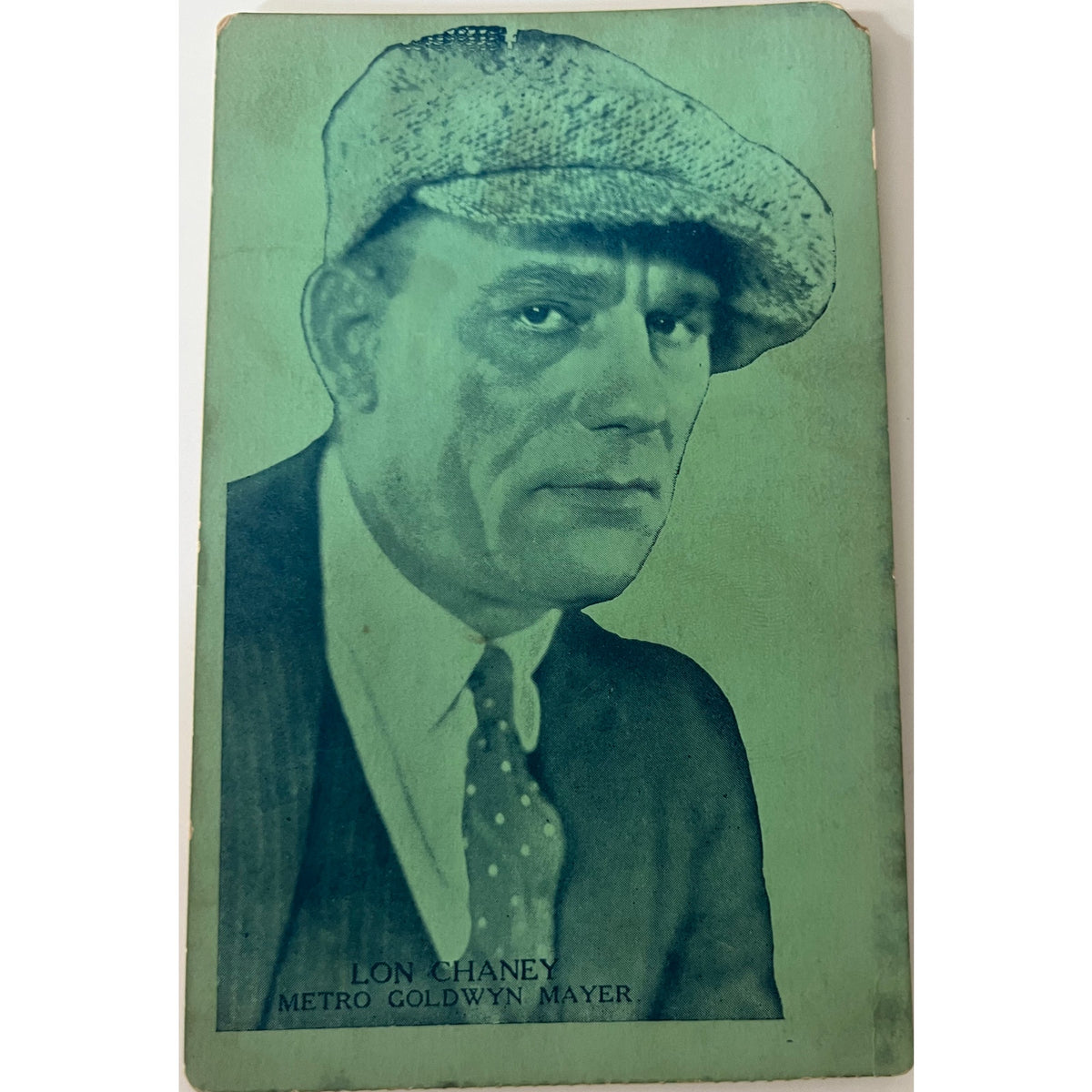 1924 Lon Chaney Green Exhibit Card Arcade Card He Who Gets Slapped Phantom of the Opera London After Midnight Hunchback of Notre Dame