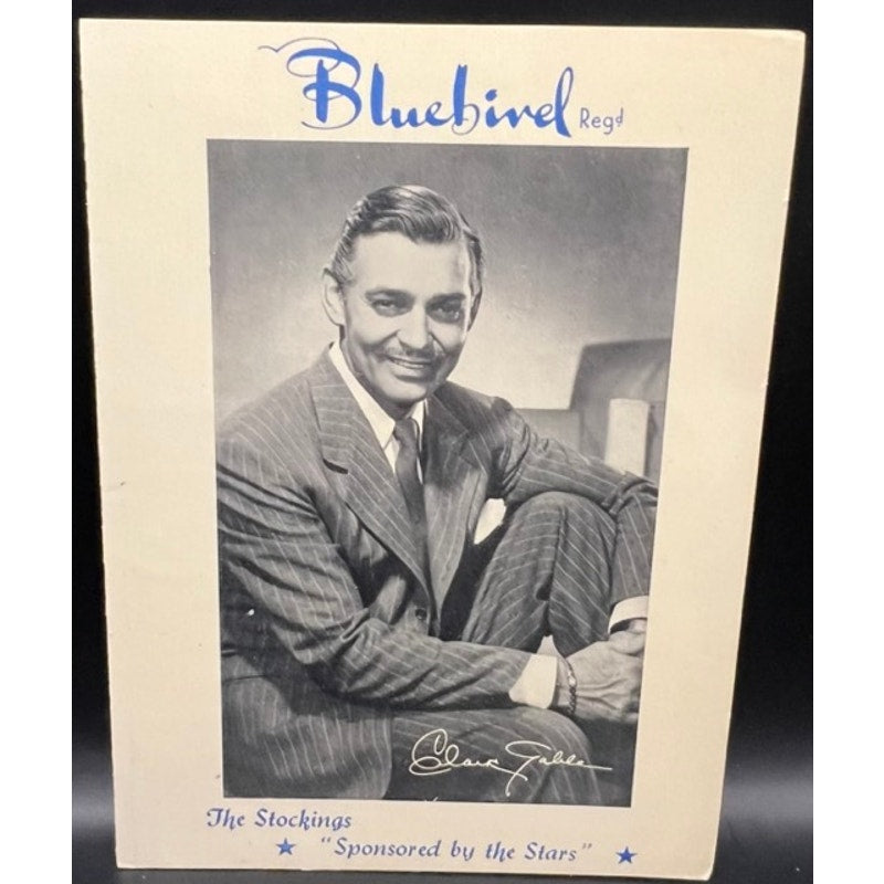 RARE 1938 UK Bluebird Stockings Advertisement Clark Gable, Sometimes I Love You, Gone with the Wind, Misfits, Rhett Butler
