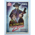 1940s Spanish Mark of Zorro Movie Herald Handbill Tyrone Power, Basil Rathbone, Hollywood, Don Diego, Ty Power, Popeye the Sailor Man