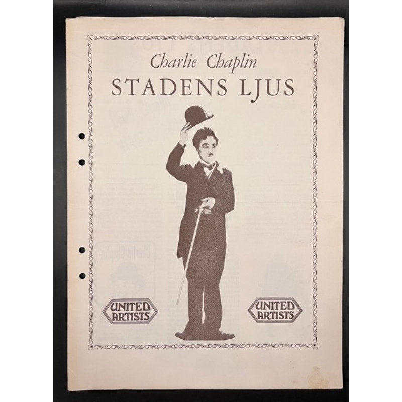 UBER RARE Swedish 1950 Charlie Chaplin Press Book City Lights Charles Chaplin, Hollywood, Promotional, Gold Rush, The Kid, Modern Times