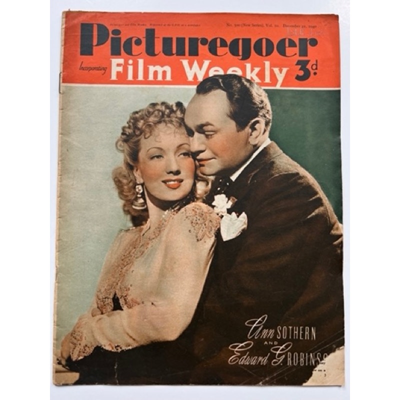 1940 UK Ann Southern Edward G Robinson Magazine Little Caesar, Ten Commandments, Key Largo, Cincinnati Kid, Smart Money, Charlie Chaplin