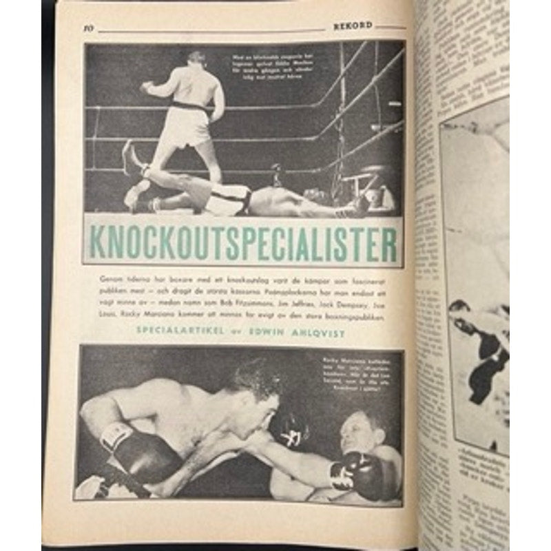 1959 Swedish Rekord Journal Joe Louis Magazine Brown Bomber Boxing Heavyweight