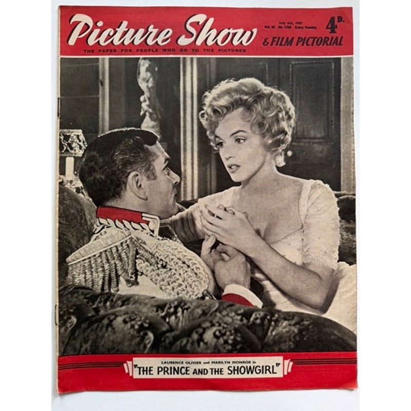 RARE 1957 Marilyn Monroe Magazine UK Picture Show Laurence Olivier Pinup Playboy, Bus Stop, Some Like it Hot, Seven Year Itch