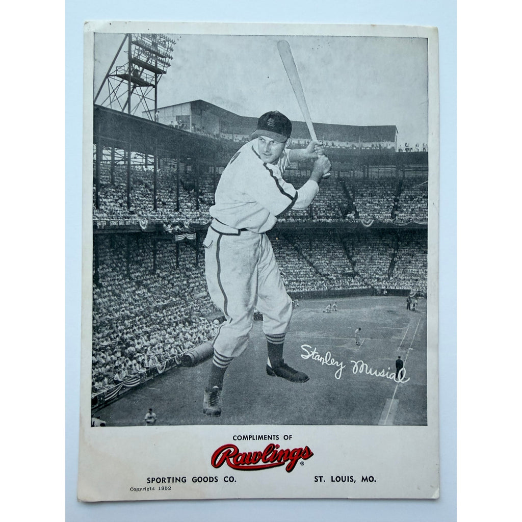 1952 Rawlings Stan Musial Promo Photo St. Louis Cardinals, Stan the Man, HOF MVP, Batting Champion, World Series Champion, Baseball Photo