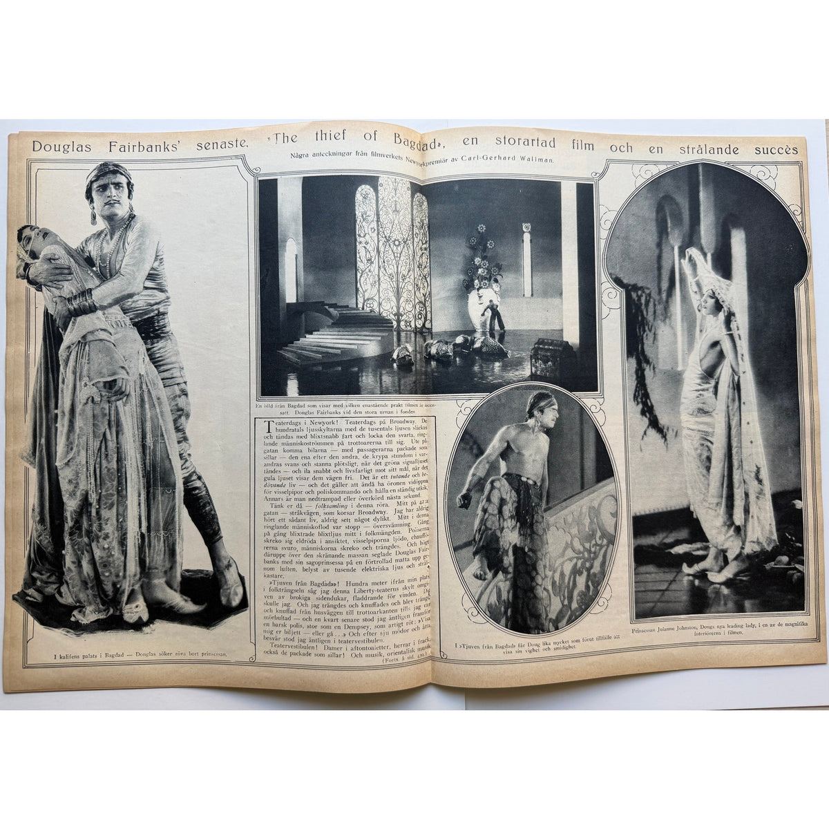 RARE Swedish 1924 Mary Pickford and Douglas Fairbanks Magazine Film Journalen, Thief of Bagdad, Zorro, Broken Blossoms, Three Musketeers