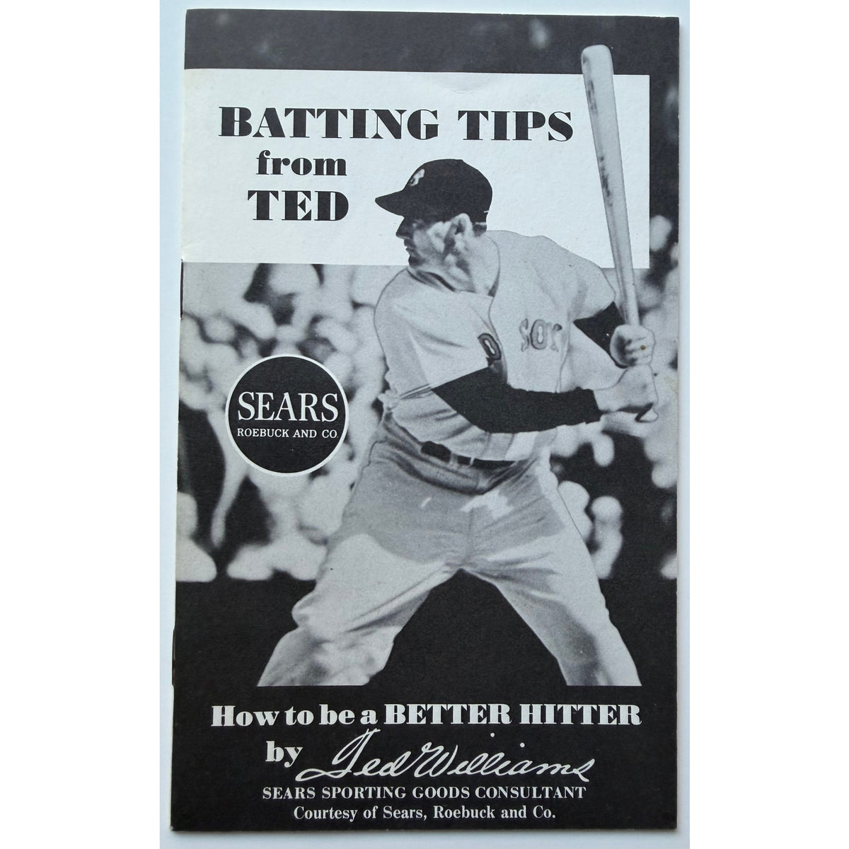 Scarce 1960's Ted Williams Sears Booklet Boston Red Sox Baseball Teddy Ballgame, Splendid Splinter, The Kid, BoSox, Hall of Fame