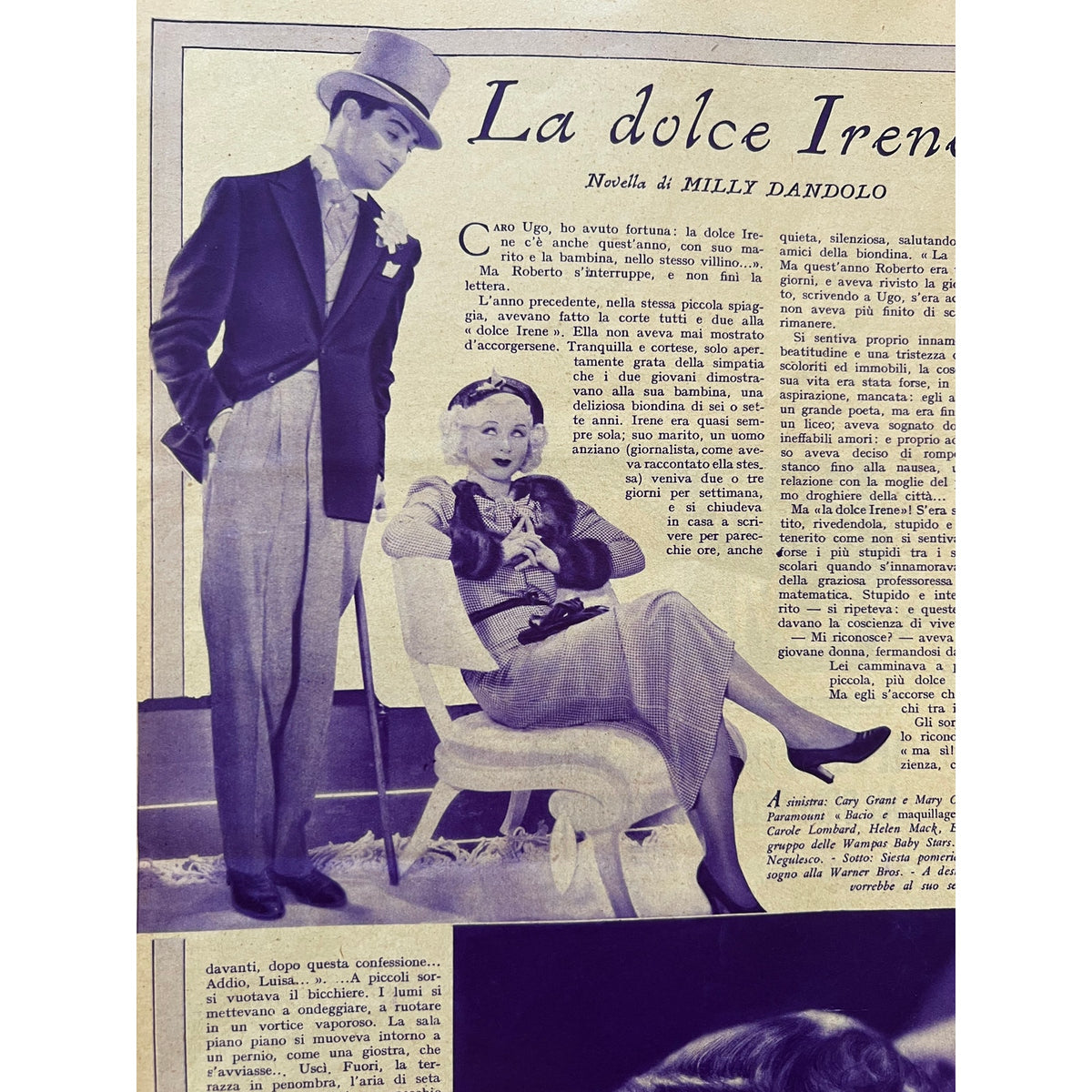 RARE Gorgeous 1934 Italian Claudette Colbert Cleopatra Magazine, Boom Town, Zaza, It Happened One Night, Bride for Sale, Hollywood