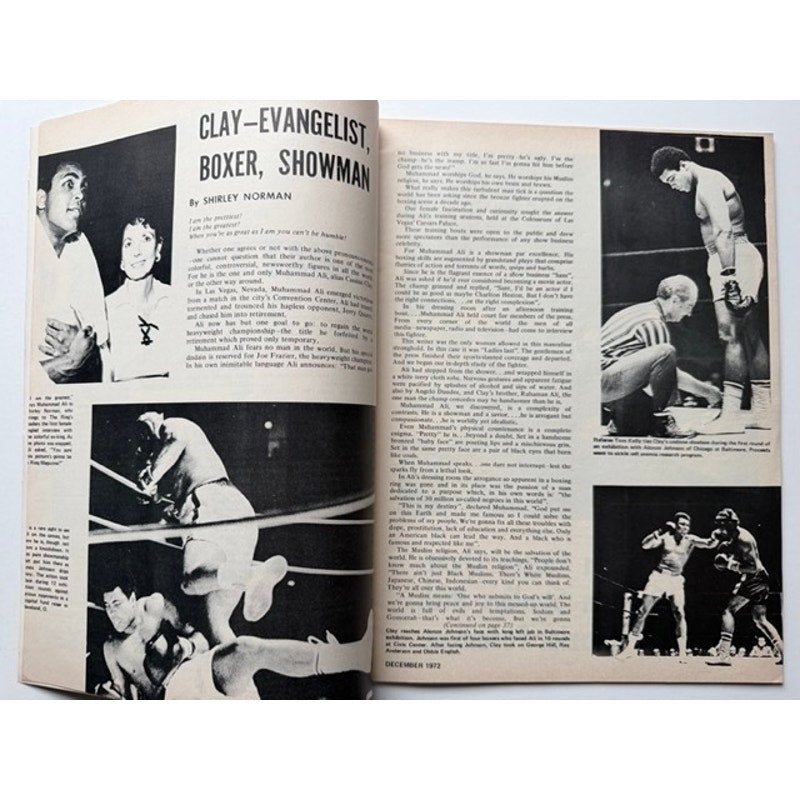 CLEAN 1972 Muhammad Ali Magazine The Ring Cassius Clay Floyd Patterson, Boxing, Heavyweight Champion of the World, Joe Frazier, Champ